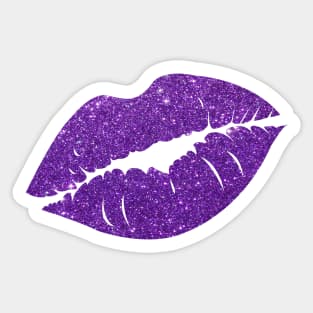 Purple Faux Glitter Lips Sticker